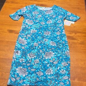 LuLaRoe Julia Teal Floral Dress